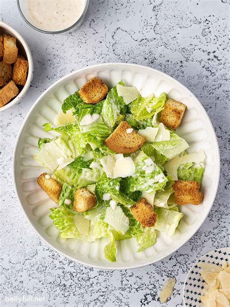 Caesar Salad Recipe With Homemade Caesar Dressing Belly Full
