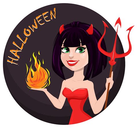 Devil Girl For Halloween Sexy She Devil With Trident In One Hand And