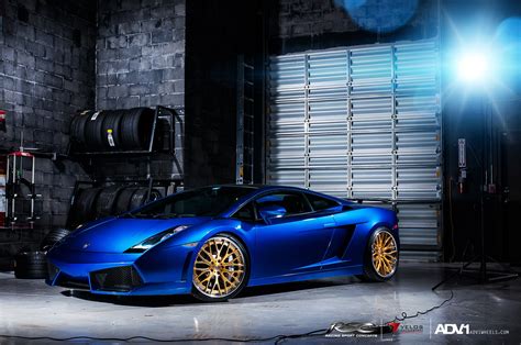 Electric Blue Lambo With Bronze Forged Rims By Adv1 — Gallery