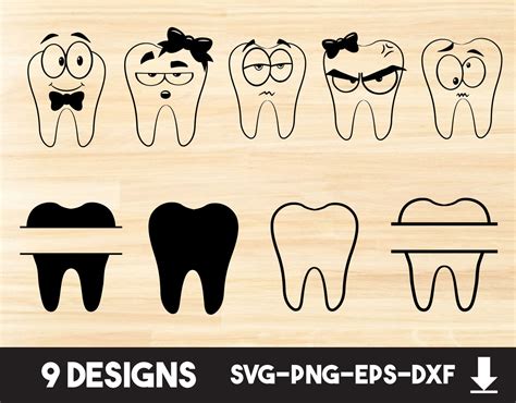 Tooth Bundle Svgtooth Svgtooth Cliparttooth Vectordental Etsy
