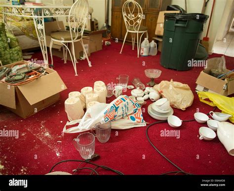 Messy Room Inside Of A Foreclosed House In Bronx New York United