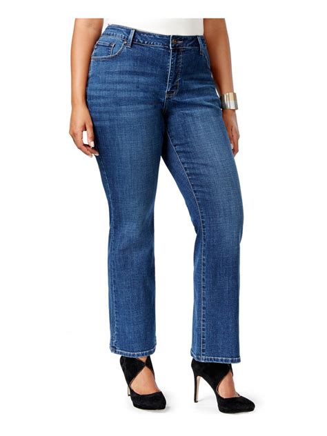 Lee Womens Plus Denim High Rise Bootcut Jeans Navy 22w