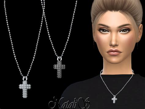 The Sims Resource Natalisdiamond Pave Cross Pendant