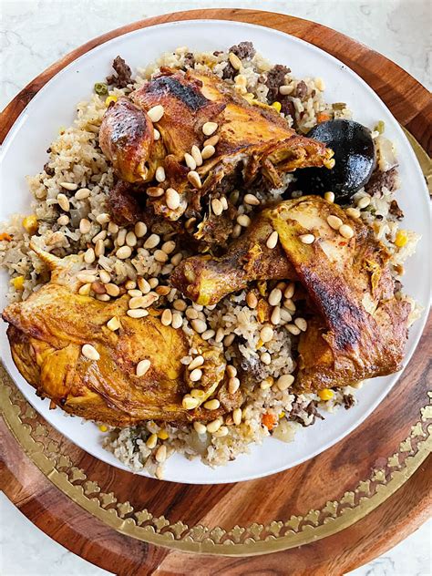 Jordanian Ouzi Rice With Roasted Chicken أوزي الدجاج الأردني The