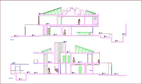 Different Axis Elevation View For Residential Building Dwg File Cadbull