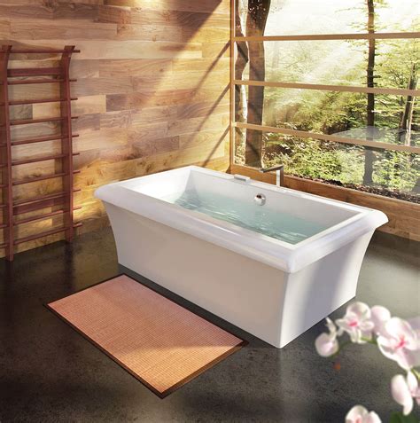two person large air jet tub bainultra origami® 7242 freestanding design series