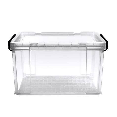 Storage plastic containers 18 gallon stackable tote box bins lids case of 8 gray. Clear Heavy Duty Walmart Plastic Storage Bins With Lid ...