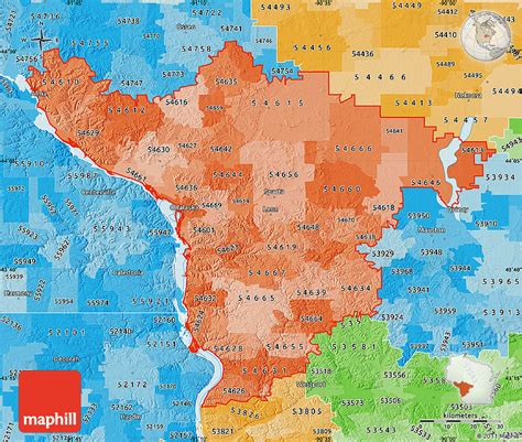 Political Shades Map Of Zip Codes Starting With 546