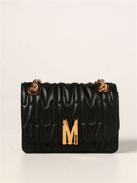 Moschino Couture Bag In Quilted Leather With Logo Black Moschino