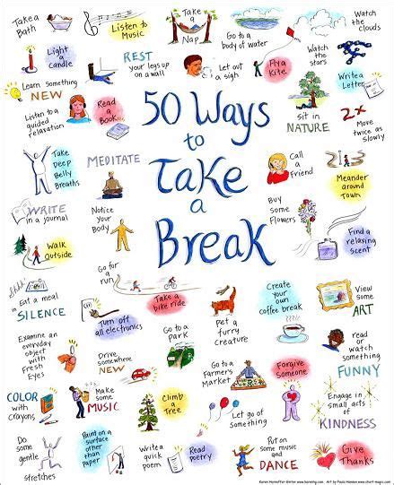 50 Ways To Take A Break When Youre Feeling Down Pause School