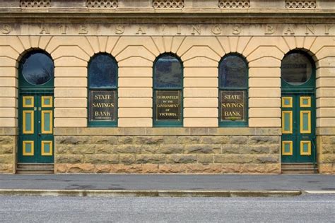 Image Of The Facade Of An Old Bank Building Austockphoto