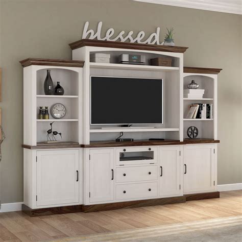 Find great deals on ebay for white entertainment center. Morven Two Tone Solid Wood Entertainment Center with ...