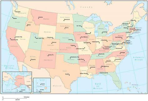 Usa Map In Adobe Illustrator Vector Format With State Capitals