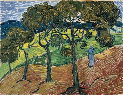 Vincent Van Gogh Landscape With Trees And Figures 1889 Flickr