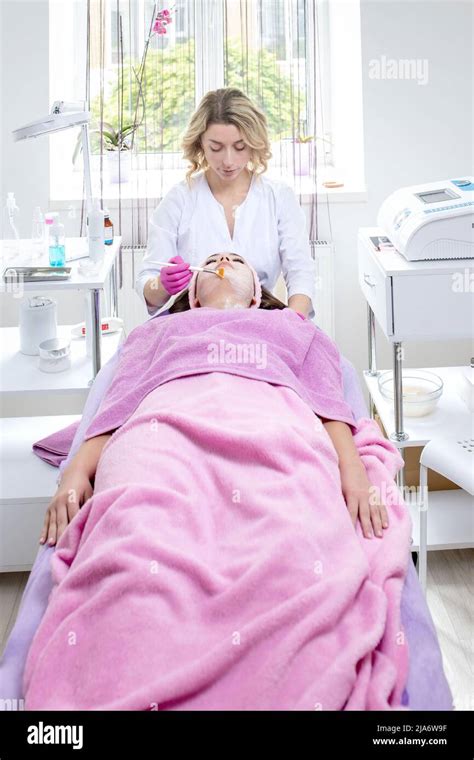 Face Peeling Mask Spa Beauty Treatment Skincare Woman Getting Facial