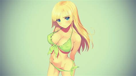 Hd Wallpaper Anime Girls Bikini Blonde Blue Eyes Long Hair Original Characters Wallpaper