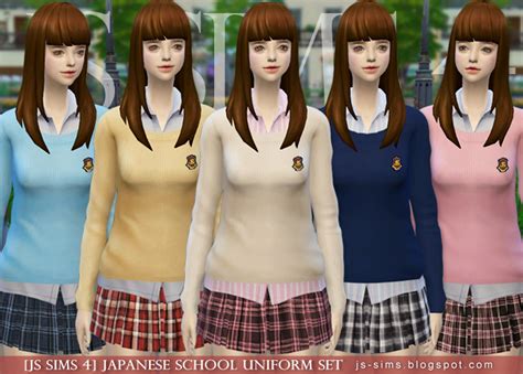 Js Sims 4 Japanese School Uniform Set