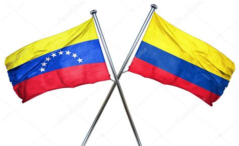 Bandera De La Bandera De Venezuela Con Colombia Render 3d — Foto De