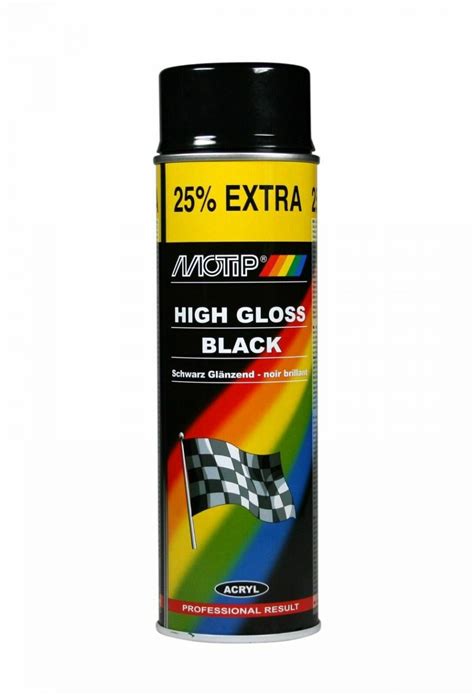 Motip High Gloss Black Aerosol Spray Paint 500ml Professional Quality