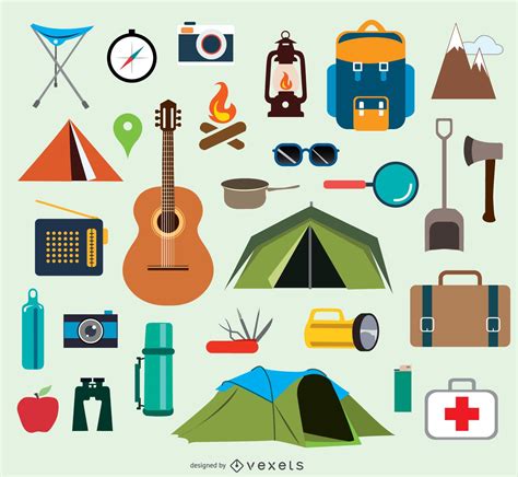Camping Icons And Elements Vector Download