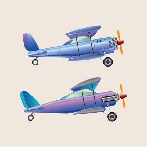 Realistic Illustration Planes Or Biplane Set 225525 Vector Art At Vecteezy