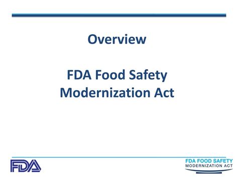 Motivators for fsma about 48 million people (1 in 6 americans) get sick, 128,000 are hospitalized, and 3,000 die each year from food borne diseases public health burden that is largely. PPT - Overview FDA Food Safety Modernization Act ...