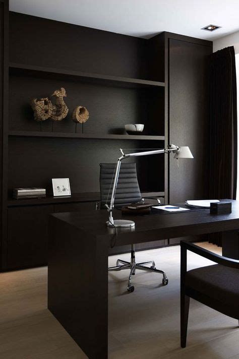 25 Gorgeous Home Offices With Black Walls With Images Modern Office