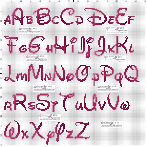 Amorevitacrocette Cross Stitch Alphabets Monograma Disney Como