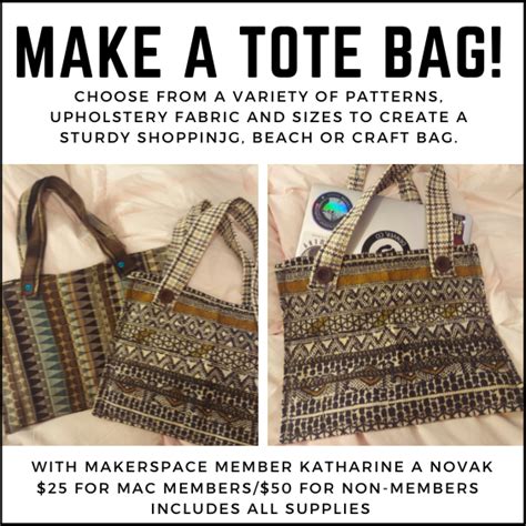 Manitou Art Center Make A Tote Bag 50 Or 25 For Members