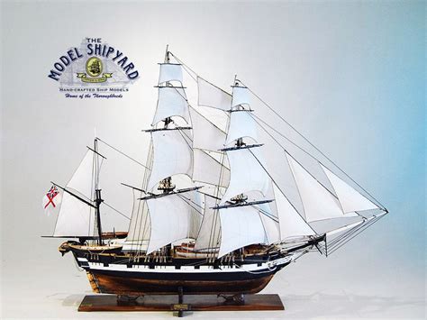Museum Quality Wooden Historic Sailing Ship Model Of The Hms Beagle For