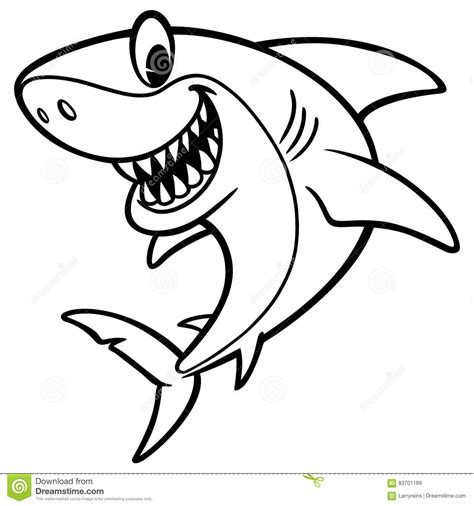 10 disegni di squali facili da colorare per bambini più piccoli. Shark Cartoon Drawing stock vector. Illustration of vector ...