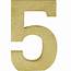 Glitter Gold Number 5 Sign 1/2in X 9in  Party City