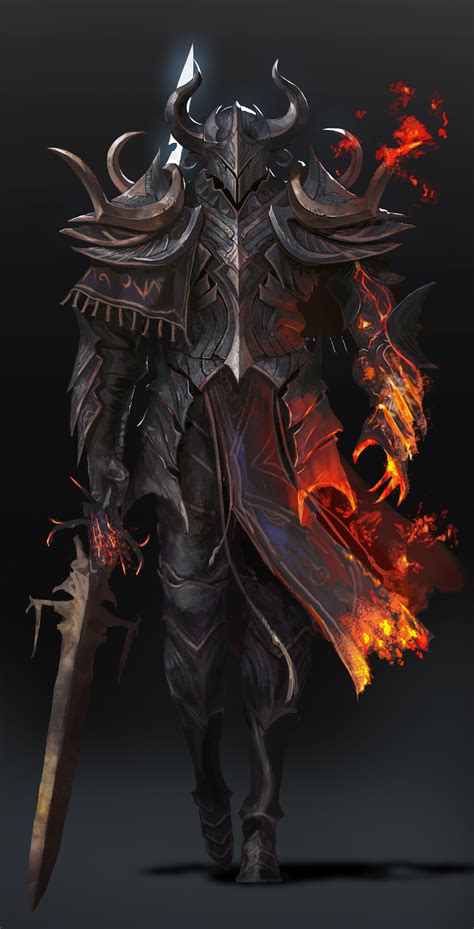 Black Knight Fantasy Character Design Concept Art Characters