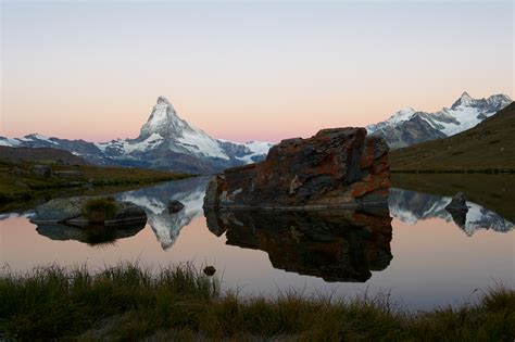 Stellisee With Matterhorn Reflection Zermatt Switzerland