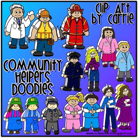 Clip Art By Carrie Teaching First Community Helpers Doodles Wfreebie