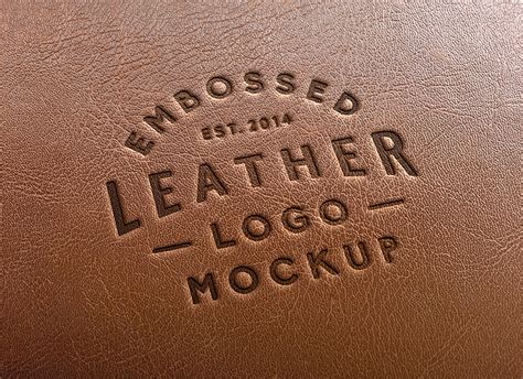 leather stamping logo mockup  mockup
