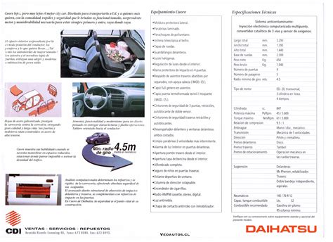 Daihatsu Cuore L Ficha De Producto Chile Veoautos Cl