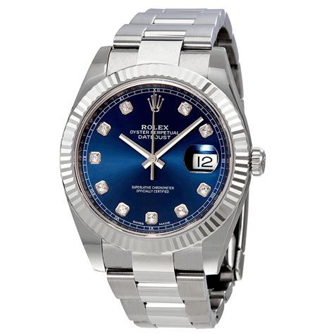 Rolex Datejust 41 Blue Diamond Dial Automatic Mens Watch 126334bldo