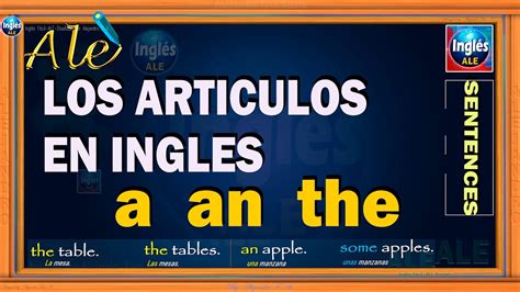 Como Usar Los Artículos En Ingles The Articles A An The Youtube