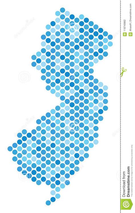 Mapa Punteado Azul Del Estado De New Jersey Ilustraci N Del Vector
