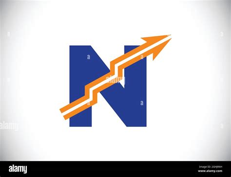 Initial N Monogram Alphabet Symbol Design Incorporated With The Arrow
