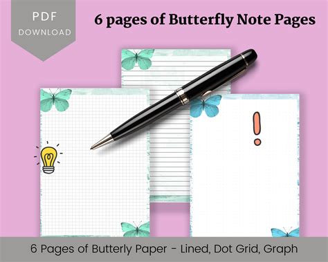 Printable Butterfly Stationery Planners By Kat