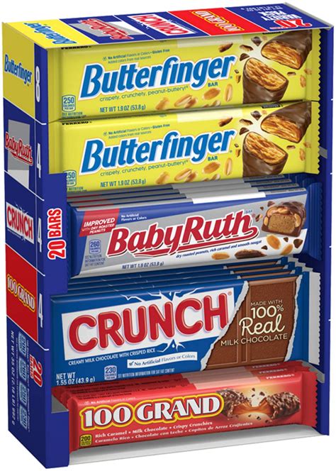 Butterfinger Co Chocolate Y Candy Bars Bulk Full Size Variety Pack With Butterfinger Crunch