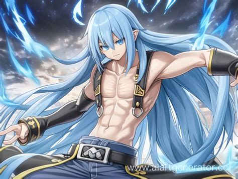 Muscular Male Rimuru Tempest Illustration Powerful Fantasy Art Ai Art