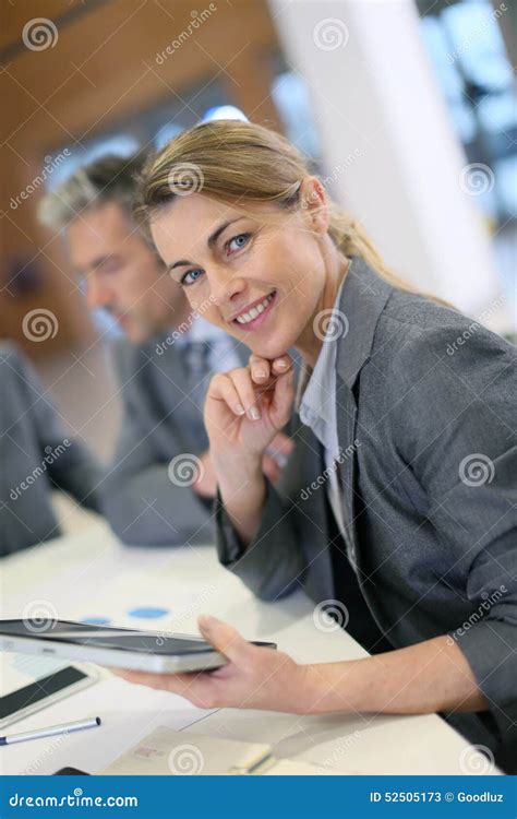 Portrait Of Executive Woman At Office Stock Image Image Of Camera