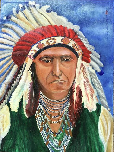 Indian Chief Painting By Jayce Kim Pixels