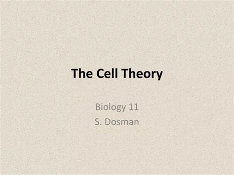 Ppt The Cell Theory Powerpoint Presentation Free Download Id6446199