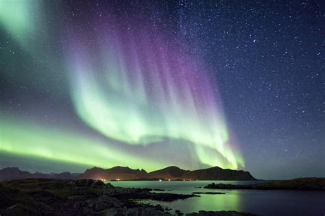 Aurora Borealis Northern Lights Innred Med Fototapet Photowall