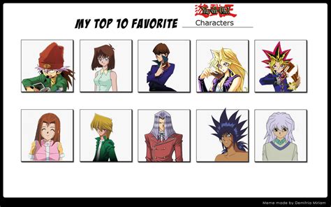 My Top Ten Favorite Yu Gi Oh Characters By Whosaskin On Deviantart