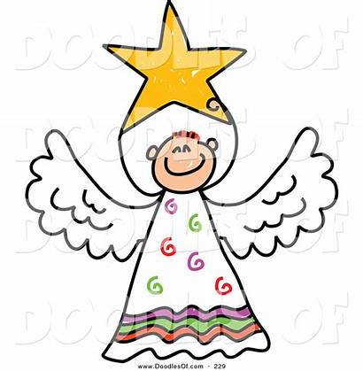 Angel Clip Clipart Star Angels Peaceful Sketch